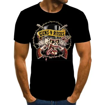 2021 Naujas Guns N Roses Juosta 3D Print T Shirt Vyrai, Moterys, Vaikai, Mada Harajuku Juokingas Cool Tee Streetwear Hip-Hop Viršūnės