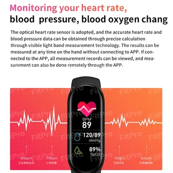 2021 Naujas M6 Smart Apyrankę Žiūrėti Fitness Tracker Širdies ritmas, Kraujo Spaudimo Monitorius Spalvotas Ekranas IP67 atsparus Vandeniui Mobilaus Telefono