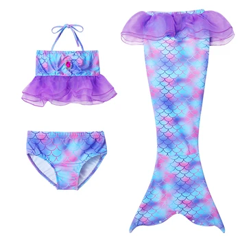 2021 Naujų Mergaičių Undinėlės Uodega Suknelė, Undinėlė Arielis Suknelės vaikams maudymosi kostiumėlį Bikini vasaros Karnavalas Šalies Drabužių Priedų