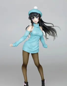 20cm Taito Japonijos Anime Aobuta Sakurajima Mai Bunny Mergina Ver Mai Senpai Anime PVC Veiksmų Skaičius, Žaislų Kolekcionuojamos Lėlės Modelio Dovana