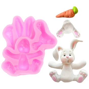 3D Gyvūnų Triušis Easter Bunny Silikono Formų Minkštas Pyragas Formos Keksiukų Įrankiai Confeitaria Lengva Virtuvės Įrankių Priedai Namuose