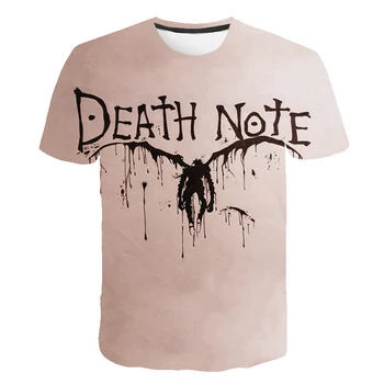 3D Spausdinimo Death Note, T-shirt 2021 m. Vasarą Trumpas Rankovės Mados Paauglių Mergaičių Drabužius Atsitiktinis, Madinga Vyrų, Moterų Kostiumas