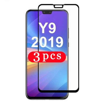 3Pcs padengti huawei y9s y9 premjero 2019 grūdintas stiklas huawei y9 2018 telefono screen protector apsauginė plėvelė ant stiklo