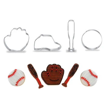 4pcs Kūrybos Beisbolo Cookie Cutter Nustatyti Nerūdijančio Plieno Beisbolo Pirštinės Bžūp Gpgb Sausainių Sugarcraft Minkštas Įrankiai