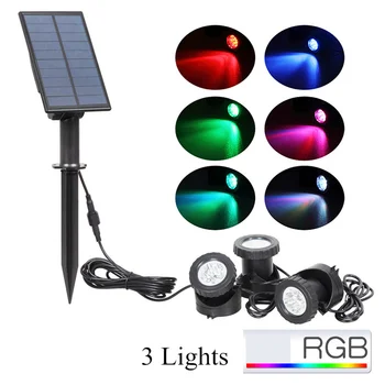 5 Galvos RGB Saulės IP65 LED Sodas, Baseinas Šviesos Lemputės Žemės Vejos Žibintai Vandeniui Lempos, Povandeninis Kraštovaizdis Kelias, Gatvių Apšvietimas,