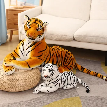 50-110cm Gyvas Tigras Pliušiniai Žaislai Žiaurus Laukinių Gyvūnų Modeliavimas Balta Ruda Miško Karalius Lėlės Vaikams, Vaikų Gimtadienio Dovanos