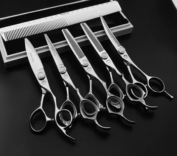6 Profesionali Plaukų Salonas Struktūra Žirklės Nustatyti Pjovimo Kirpykla Kirpimas Retinimo Šlyties Žirklės, Plaukų Kirpimo Plaukų Įrankiai Žirklės