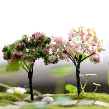 9 Stilių Mini Medžių Fėja Sodo Dekoracijos Miniatiūros Micro Kraštovaizdžio Dervos Amatų Bonsai Sodo Statulėlės Terariumai Priedai