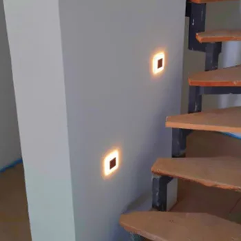 Akrilo Dekoro Sienos Lempos Įterptųjų Footlight 3W LED, Juodas/Sidabro pilkos spalvos Aliuminio Laiptinės Koridoriaus Kampe Apšvietimo Šviesos Siena