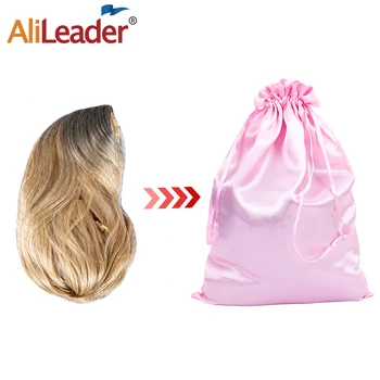 Alileader 5vnt/Pakuotė Pigūs Plaukų Saugojimo Krepšys Raišteliu Šilko Plaukų Krepšiai Nešiojamų Perukas Saugojimo Krepšys LOGOTIPAS Gali Būti Pritaikyti