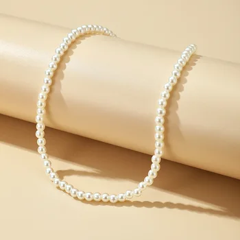 AOMU Derliaus Pearl Choker Karoliai Moterų Mados Vasaros Baltos spalvos Imitacija, Perlų Karoliai 2021 Tendencija Elegantiškas Vestuvių Papuošalai