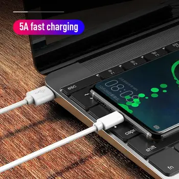 Apkrauna 5A USB Kabelį, Tipas C Kabelis 2m Greito Įkroviklio Kabelis PVC Vaiskiai Vario Greita Įkrovimo Kabelis Samsung 