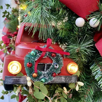 Aukštos Raudona Sunkvežimių Kalėdų Vainikas Kalėdų Raudona sunkvežimių Atostogų Pinecone Vainikas Languotas Vainikas Kalėdų Vainikas LG66