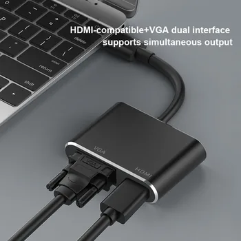 Basix USB 3.0 HDMI-VGA Adapteris, suderinamas 4K HD Multi-Ekranas 2in1 USB Į HDMI suderinamus Vga Konverteris, skirtas 
