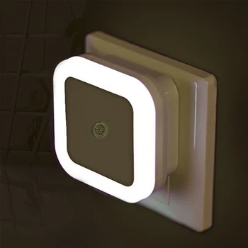 Belaidžio Šviesos Jutiklis LED Nakties Šviesos ES MUMS Plug Mini Kvadratinių Naktį Žibintai Kūdikio Kambarį Miegamojo, Koridoriaus naktinė lempa Lempos