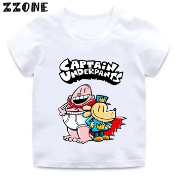 Berniukų ir Mergaičių Kapitonas apatinės Kelnės Animacinių filmų Spausdinti marškinėliai Vaikams Juokinga Drabužius Kūdikiui Vasaros trumpomis Rankovėmis T-shirt,ooo5252
