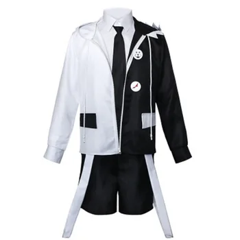 Cosplay Aukštos Kokybės Anime Danganronpa V3: Žuvo Harmonijos Monokuma Unisex Cosplay Kostiumai, paltai+marškinėliai+kaklaraištis+sijonas(arba kelnės)+kojinės