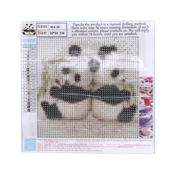 Diamond Tapybos, Siuvinėjimo Kryžiaus kvadratiniu/Apvalus Mielas Panda Valgyti Bambuko 3D Daimond Tapybos Namų Puošybai