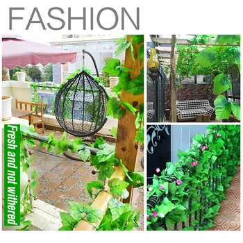 Dirbtinis Vynuogių Lapų Ivy Green Ridikėlių, Vynuogių Begonia Lapų Sienos Kabo Šilko Modeliavimas Augalų Sode 