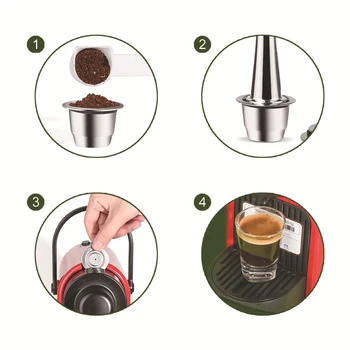 Dropship Daugkartinio naudojimo Kavos Kapsulių Nespresso Mašinos Refilable Maker Filtras Cafeteira Nespresso inissia Nerūdijančio Plieno