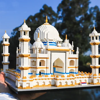 Idėjų Kūrėjas Ekspertų BALODY Taj Mahal 16067 4530PCS Ss Modulinių Plytų Pasaulyje Garsaus Architektūros Modelis Mini Buliding Blokai Žaislai