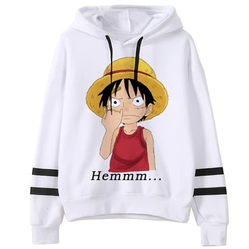 Japonų Anime One Piece Harajuku Hoodie Moterų Juokingas Animacinių filmų Luffy Palaidinės Ullzang 90s Grafinis Kawaii Palaidinukė Vyrams, Vaikams