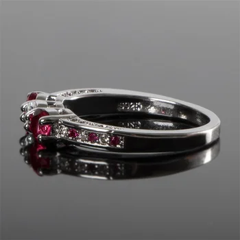 Jellystory prabangus žiedas 925 sterlingas sidabro papuošalai su širdies formos rubinas brangakmenio 2 in 1 žiedas moterims vestuvių dalyvavimo šalies
