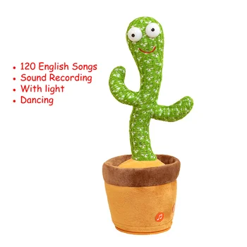 Juokinga Elektroninės Šokių Augalų Kaktusas Pliušiniai Žaislai Su Muzika, Dainuoti, Kalbėti Kaktusas Įdaryti Žaislas Vaikams, Vaikų Namų Dekoro Dovanos