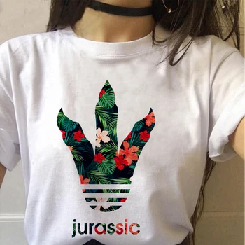 Juros periodo Parkas Dinozaurų Juokinga Streetwear Grafinis Atspausdintas Atsitiktinis Raidžių marškinėliai Viršuje Minkštas Negabaritinių Tee Moterų/Žmogaus T-Shirt
