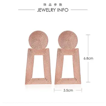 Kuziduocai 2020 Naujas Mados Fine Jewelry Minimalistinio Didelio Dydžio Metalo Geometrinių Formų Lašas Auskarai Moterims, E-546