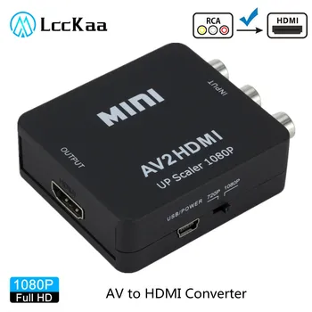 LccKaa 1080P RCA AV ir HDMI suderinamus Composite Adapteris Keitiklis AV2HDMI Adapteris TV PS3, PS4 PC DVD Xbox Projektorius