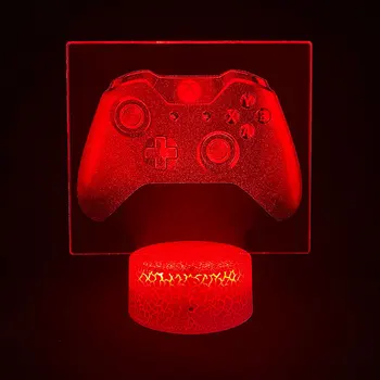 LED 3D Vaizdą Lempos Šviesos Gamepad Xbox Žadintuvas Bazės Miegamasis naktinė lempa už Draugu Gimtadienio Dovana