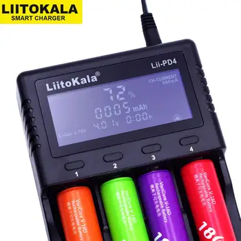 Liitokala Lii-M4 Lii-PD4 Lii-S4 Smart LCD Universal LI-ion Gyvenimo NiMH AA AAA 10440 17500 18650 21700 26650 32700 Baterijos Kroviklis