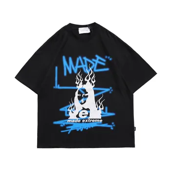 MADEEXTREME Mona Lisa T-Shirt Streetwear Vyrų Hip-Hop 2021 Harajuku Medvilnės Atsitiktinis Vasaros negabaritinių marškinėliai topai tee 2135