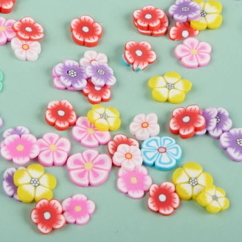 Minkštas Molis Mini Gėlių Nail Art Dribsnių Skiltelės Spalvinga Pavasario Vasaros Nagai Priedai Daisy Gėlių Polimero Molio Gabalas Apdaila