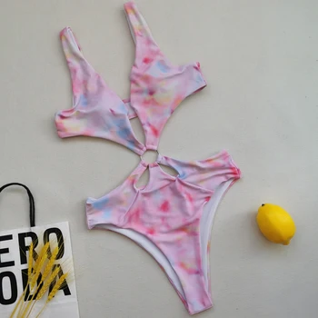 Moteriški maudymosi Kostiumėliai, tie dažai Spausdinti Plaukimas Kostiumas Moterims High Waisted Bikini Seksuali Mini Mados Paplūdimio Maudymosi Kostiumą Suimsuit Moteris