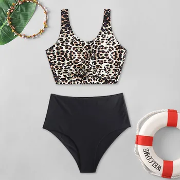 Moterų Plaukimo Kostiumas 2021 Seksualių Moterų Bikini Rinkinys Leopardas Spausdinti Kamšalu Maudymosi Kostiumėliai, maudymosi kostiumėlį, maudymosi kostiumėliai Paplūdimio moterų tankini