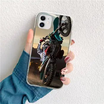 Motokroso Moto Kryžiaus Dirtbikes Dažytos Telefono dėklas skirtas iphone 12 pro max 11 pro XS MAX 8 7 6 6S Plus X 5S SE 2020 XR dangtis