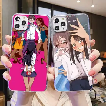 Nagatoro San Anime Estetikos Telefono dėklas Skirtas iphone 5s 6 7 8 11 12 plus xsmax xr pro mini se Skaidrus, Fundas Coque