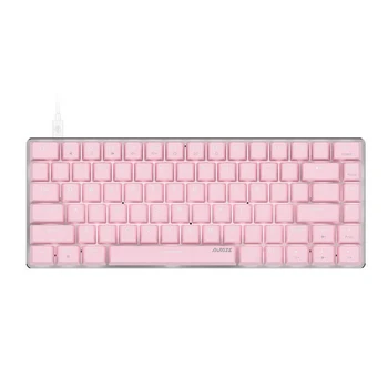 Naujas AK33 mielas rožinis laidinio mechaninė klaviatūra, balta apšvietimu 82-raktas metalinę žaidimų klaviatūra USB sąsajos TIPAS-C įkrovimo lizdas