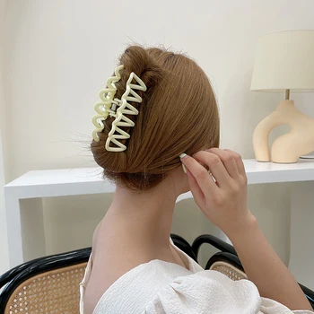 Naujas korėjos Mados Moterų Plaukus, Nagus, Paprastas Plastiko Gryna Spalva Plaukų Clips Šviesą sudaro Hairdress Plaukų Formavimo Įrankis, Didmeninė