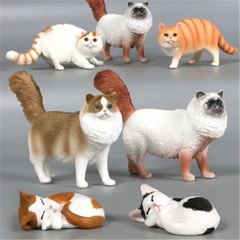 Naujas Modeliavimo Laukinių Gyvūnų Modelio, Žaislų Rinkinys Balta Naminių Kačių Paukščių, Oranžinė Katė Veiksmų Skaičius, Pažinimo Švietimo Žaislas Vaikų