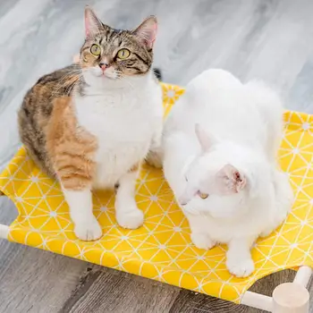 Nešiojamų Padidėjęs Pet Cot Bed Kačių Namuose Kvėpuojantis Katės Mažylių Hamakas Medžio, Drobės Katė Lounge Lova Mažas Triušis Katės Šunys