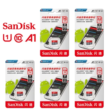 Originalios SanDisk Flash Kortelės Atminties Kortelę 32GB Micro SD Kortelė, Class 10 16 GB TF Kortele 64GB 128GB A1 U1 + adapteris + USB2. 0 card reader