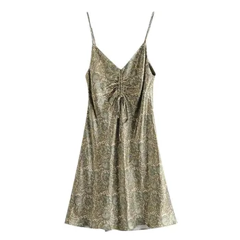 Paisley Vintage Suknelė Moterims Seksualus Camisole Mini Lankas Suknelės Vasaros 2021 Metų Moteris Spageti Dirželis Šalis Suknelės Mados Moterų Suknelė