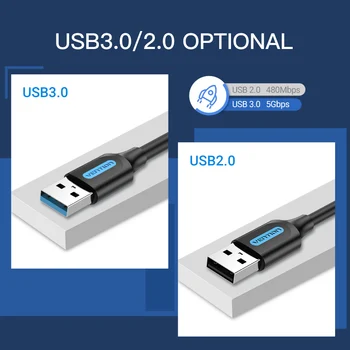 Paj USB 3.0 Išplėtimo Kabelis Type A Male į Male Kabelio 3.0 2.0 Extender Smegenų Kietojo Disko TV Box Nešiojamas USB į USB Kabelį
