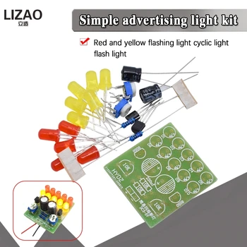 Paprasta reklama žibintai rinkinys, raudonos ir geltonos mirksinčios šviesos ciklo apšvietimas žibintai modifikuotas 