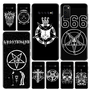 Pentagram 666 Demoniškas Samsung Galaxy S20 S21 FE Ultra S10 S10E Lite 5G S8 S9 S7 S6 Krašto Plius Telefono dėklas