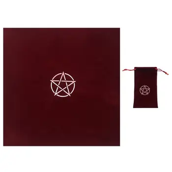 Pentagrams Tarots Staltiesė su Aksomo Maišelis Altoriaus Medžiaga Pentacles Tarots Kilimėlis 124F