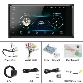 Podofo Android 2 Din Automobilio Radijo Toyota Corolla Multimedijos MP5 Vaizdo Grotuvas GPS WIFI, Stereo Imtuvas Paramos Atsarginę Kamerą